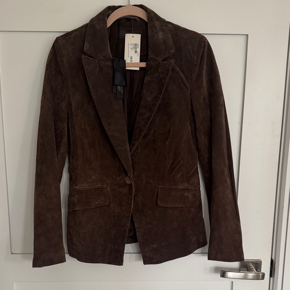 Blank NYC Rich Brown Suede Blazer